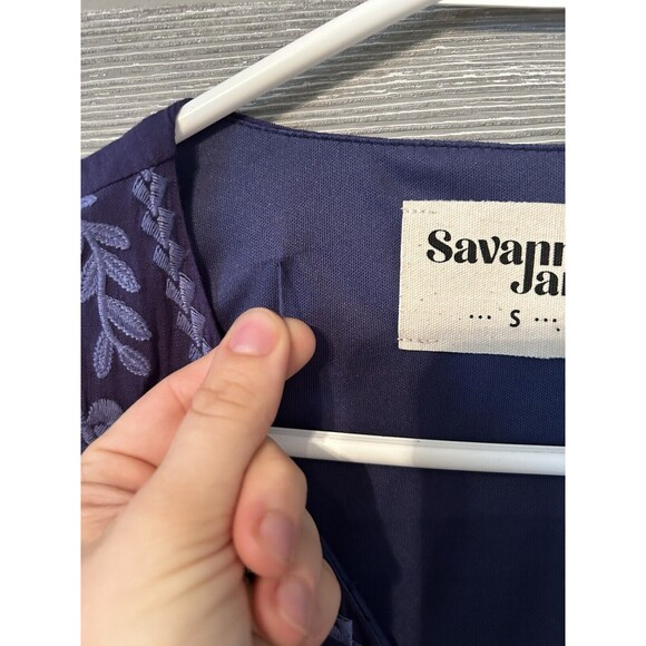 Savanna Jane Shift Dress Womens Size Small Purple‎ Boho Embroidered V Neck - Picture 7 of 9